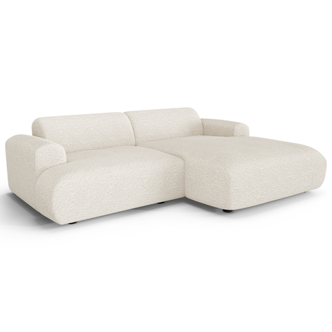 Canapé d'angle droit MYRA Tissu bouclette