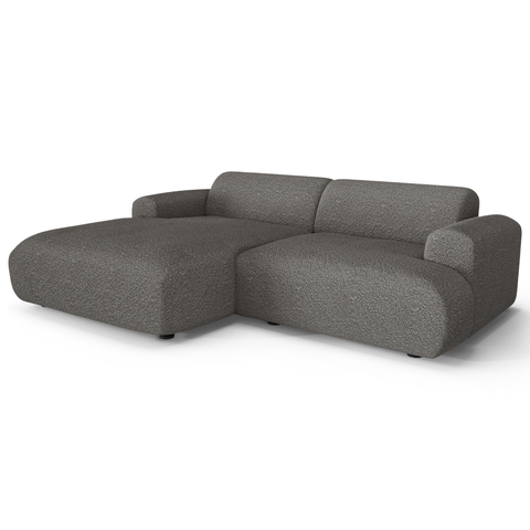 Canapé d'angle gauche MYRA Tissu bouclette