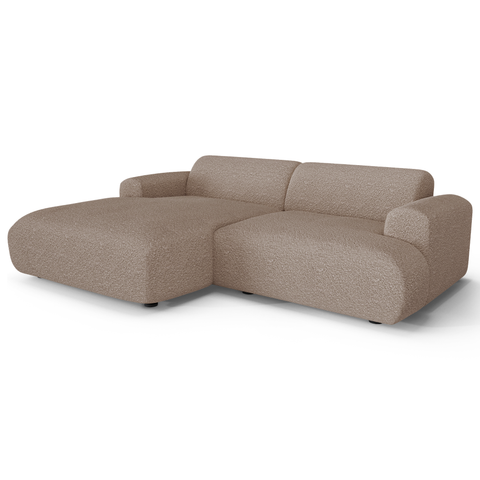 Canapé d'angle gauche MYRA Tissu bouclette