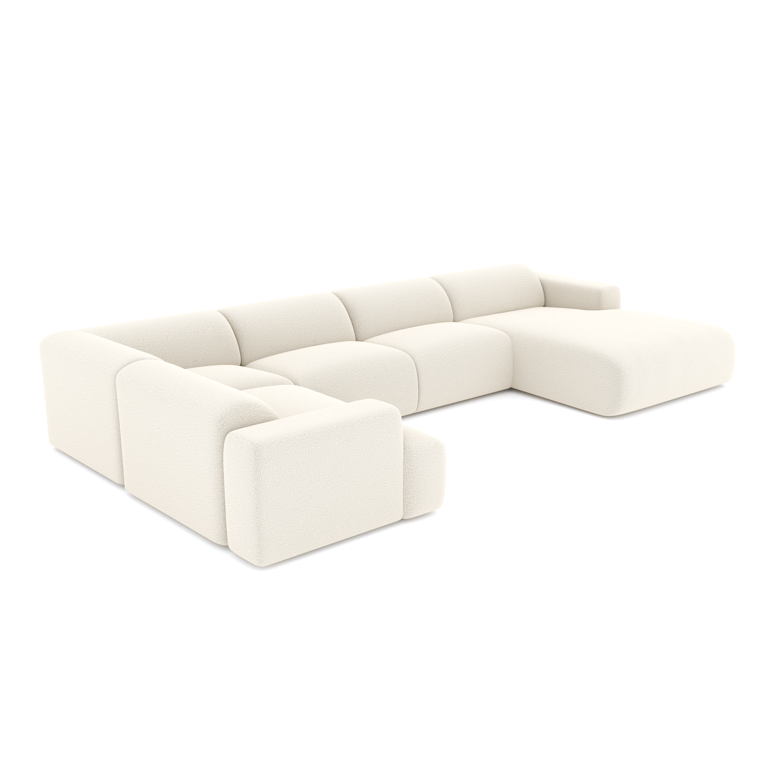 Canapé panoramique droit MYRA Tissu bouclette– Sia Home