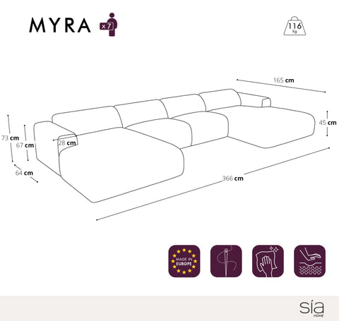 Canapé symétrique MYRA Tissu tramé