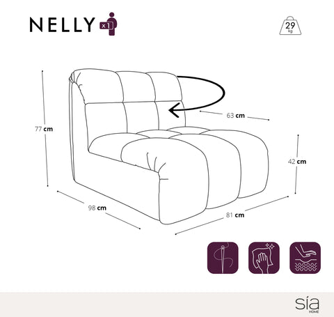 Fauteuil pivotant NELLY velours côtelé