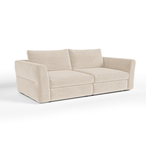 Canapé modulable 3 places NEST tissu tramé toucher doux beige
