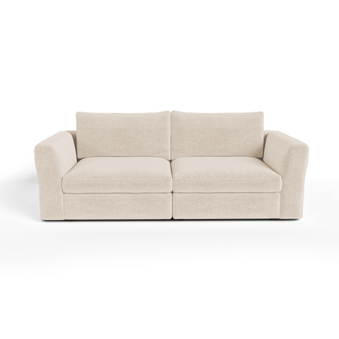 Canapé modulable 3 places NEST tissu tramé toucher doux beige