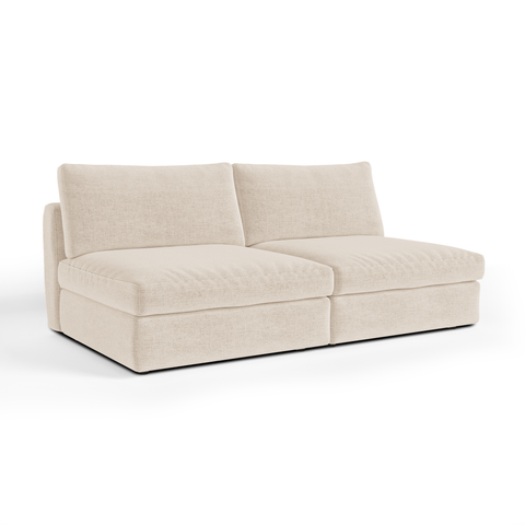 Canapé modulable 3 places NEST tissu tramé toucher doux beige