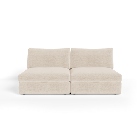 Canapé modulable 3 places NEST tissu tramé toucher doux beige