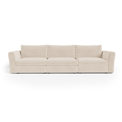 Canapé modulable 4-5 places NEST tissu tramé toucher doux beige