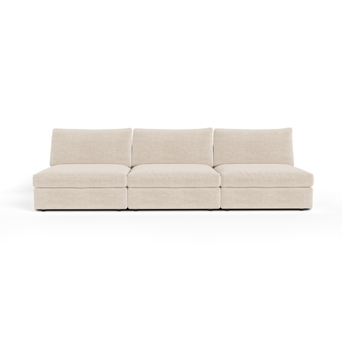 Canapé modulable 4-5 places NEST tissu tramé toucher doux beige