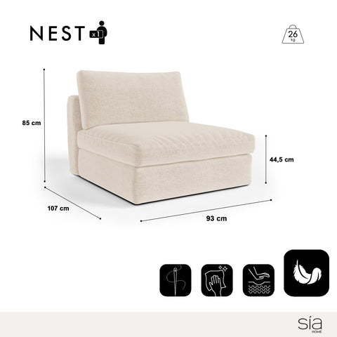 Fauteuil NEST tissu tramé toucher doux
