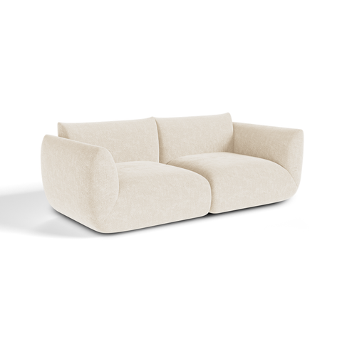 Canapé modulable 3 places NOOMA velours chenillé crème