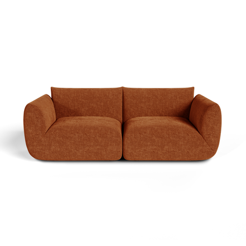 Canapé modulable 3 places NOOMA velours chenillé terracotta