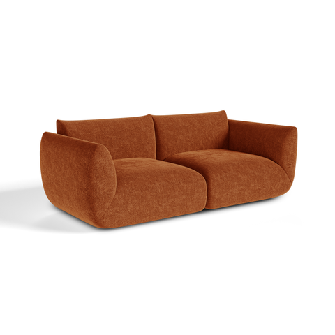Canapé modulable 3 places NOOMA velours chenillé terracotta