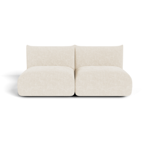 Canapé modulable 3 places NOOMA velours chenillé crème