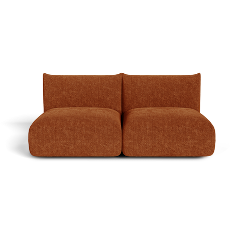 Canapé modulable 3 places NOOMA velours chenillé terracotta