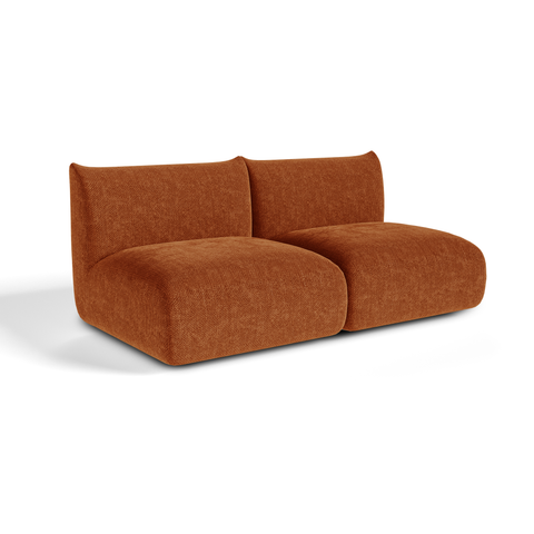 Canapé modulable 3 places NOOMA velours chenillé terracotta