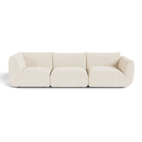 Canapé modulable 4-5 places NOOMA velours chenillé crème