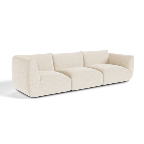 Canapé modulable 4-5 places NOOMA velours chenillé crème