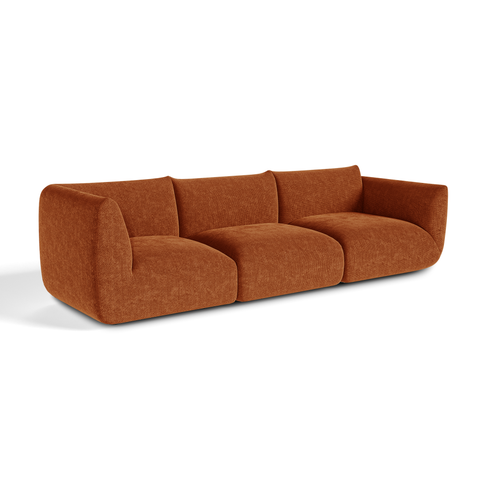 Canapé modulable 4-5 places NOOMA velours chenillé terracotta