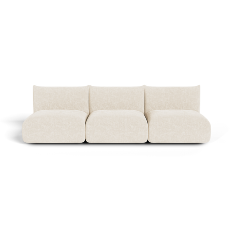 Canapé modulable 4-5 places NOOMA velours chenillé crème
