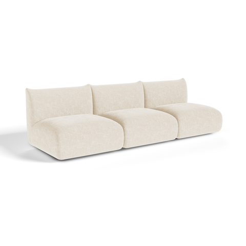 Canapé modulable 4-5 places NOOMA velours chenillé crème
