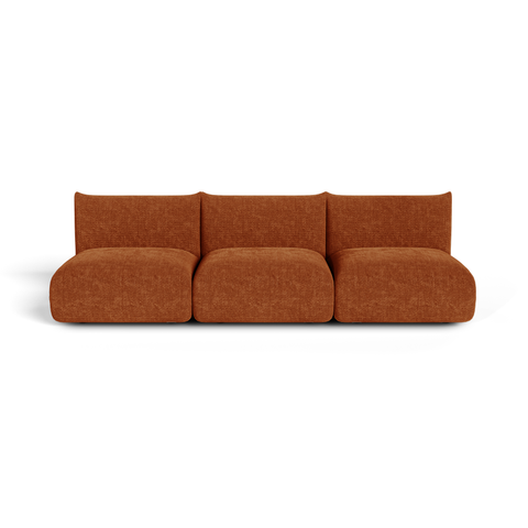 Canapé modulable 4-5 places NOOMA velours chenillé terracotta
