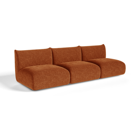 Canapé modulable 4-5 places NOOMA velours chenillé terracotta