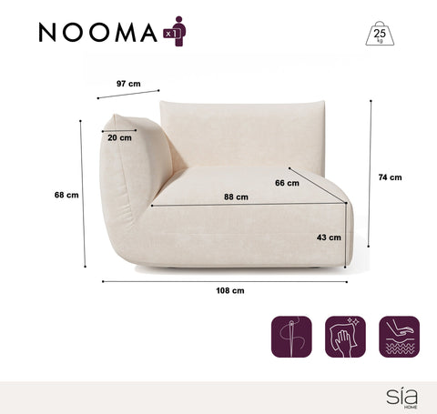 Module d'angle gauche NOOMA velours chenillé