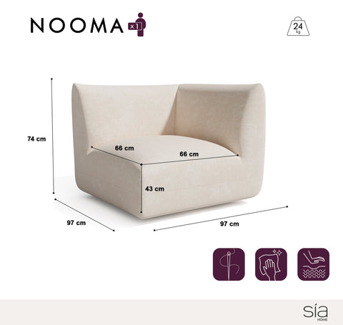 Module d'angle NOOMA velours chenillé