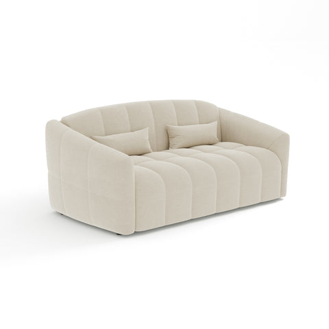 Canapé convertible express NORA Tissu tramé - Matelas Dunlopillo 140cm