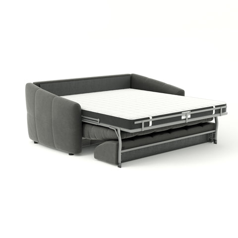Canapé convertible express NORA Tissu tramé - Matelas Dunlopillo 140cm
