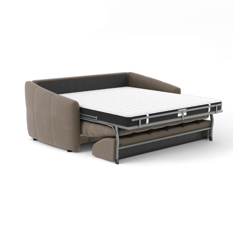 Canapé convertible express NORA Tissu tramé - Matelas Dunlopillo 140cm