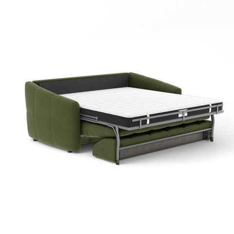 Canapé convertible express NORA Tissu tramé - Matelas Dunlopillo 140cm