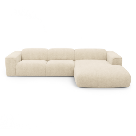 Canapé d'angle droit convertible express matelas Dunlopillo 140cm NOVA Velours à motifs