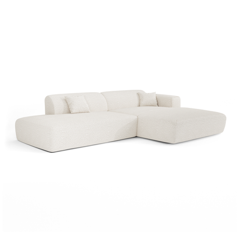 Canapé angle droit ouvert NOVA tissu bouclette