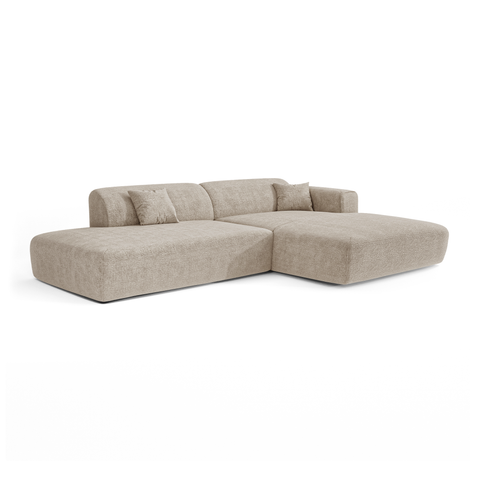Canapé angle droit ouvert NOVA velours à motifs