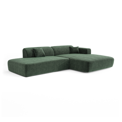 Canapé angle droit ouvert NOVA velours à motifs