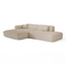 Canapé angle gauche ouvert NOVA tissu bouclette