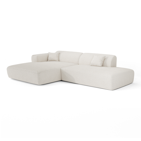 Canapé angle gauche ouvert NOVA tissu bouclette