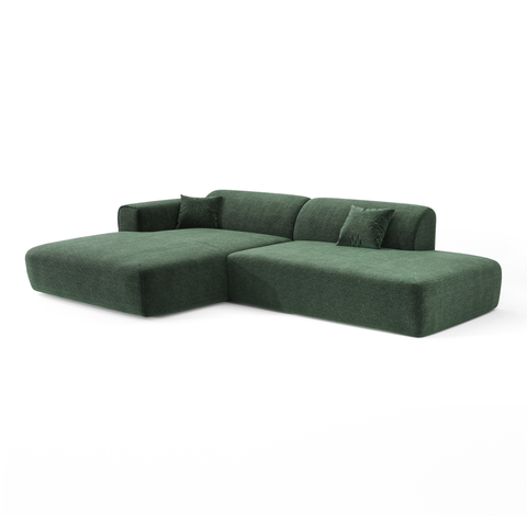 Canapé angle gauche ouvert NOVA velours à motifs
