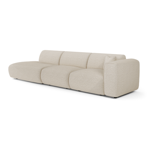 Canapé droit 5 places NOVA tissu bouclette