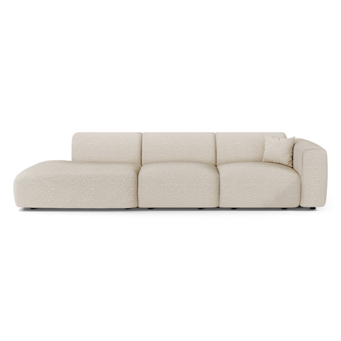 Canapé droit 5 places NOVA tissu bouclette