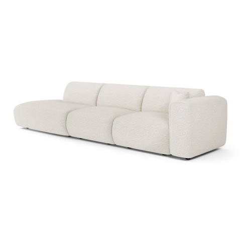 Canapé droit 5 places NOVA tissu bouclette