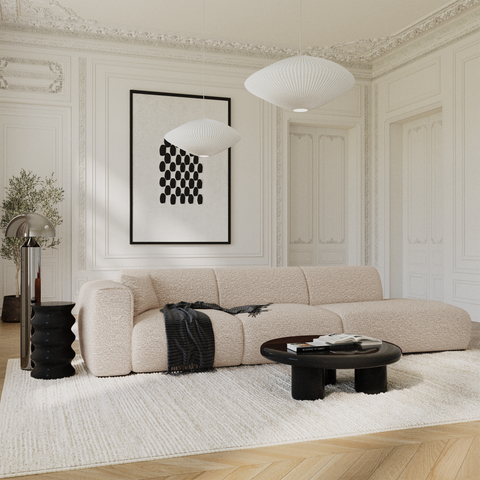 Canapé gauche 5 places NOVA tissu bouclette