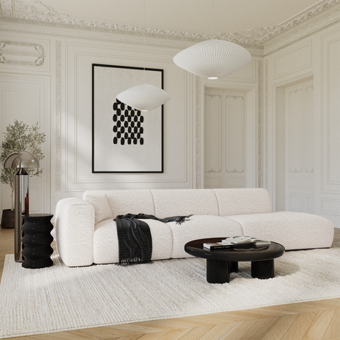 Canapé gauche 5 places NOVA tissu bouclette