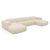 Canapé panoramique convertible express matelas Dunlopillo 140cm NOVA Velours texturé