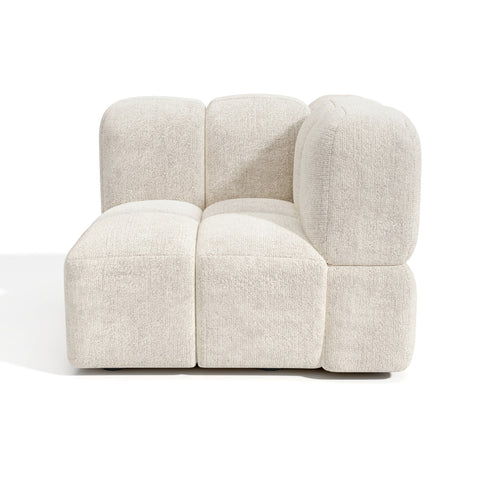 Module d'angle réversible NUBI velours texturé crème