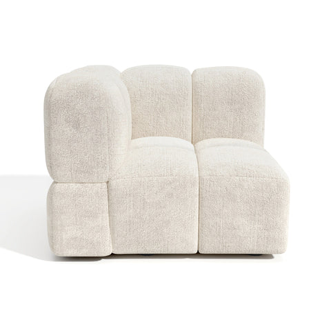 Module d'angle réversible NUBI velours texturé crème