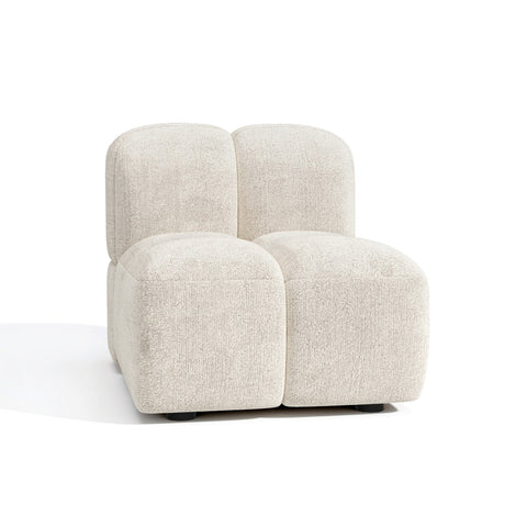 Fauteuil NUBI velours texturé crème