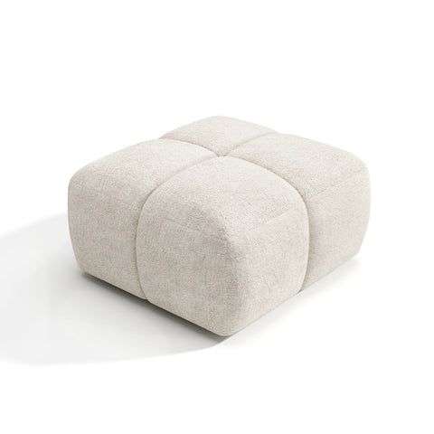 Pouf NUBI velours texturé crème