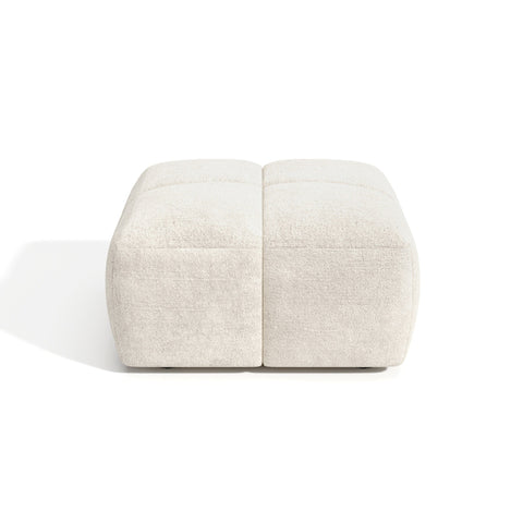 Pouf NUBI velours texturé crème